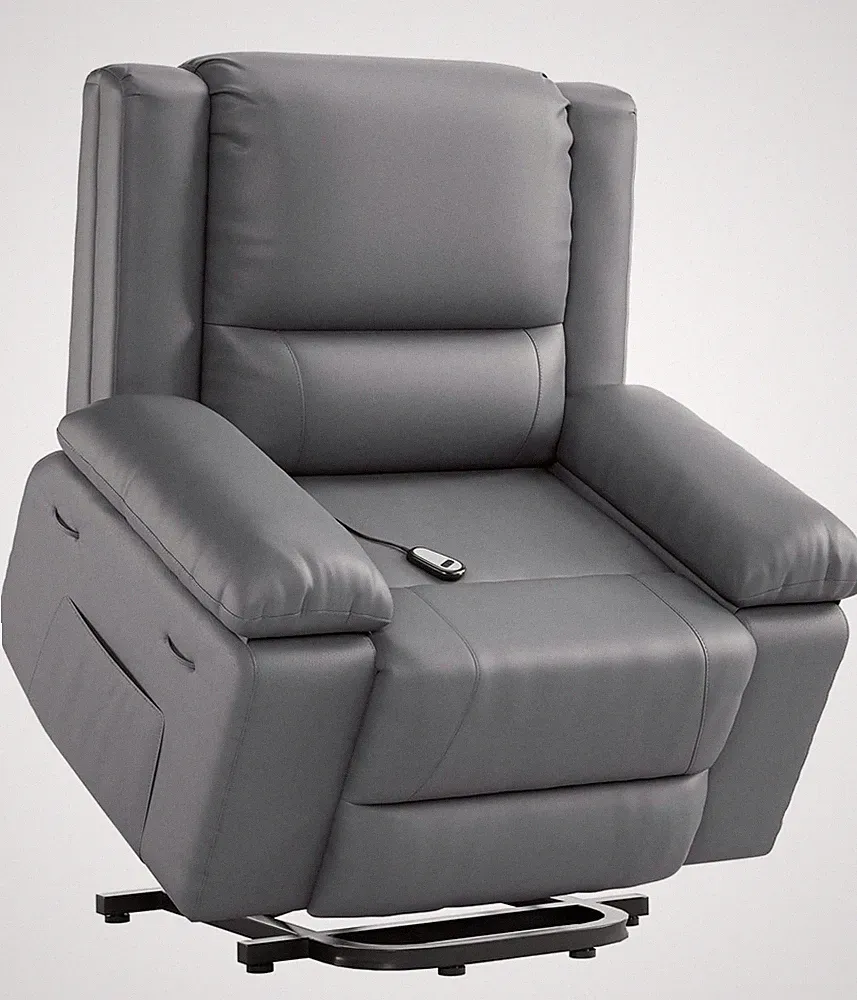 Electric Lift Recliner Chair with Heat & Massage for Seniors - PU Leather