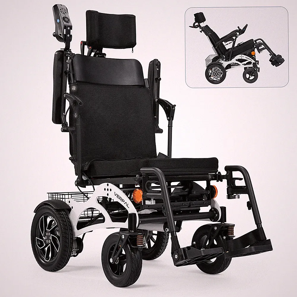 Foldable Electric Wheelchairs Automatic Reclining 2PCS Batteries For Airline US