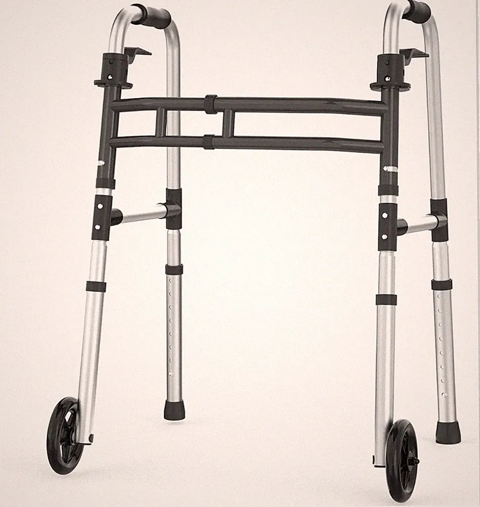 Folding Walkers for Seniors，Medical Bariatric Walker Lightweight 5'' Front Wheel