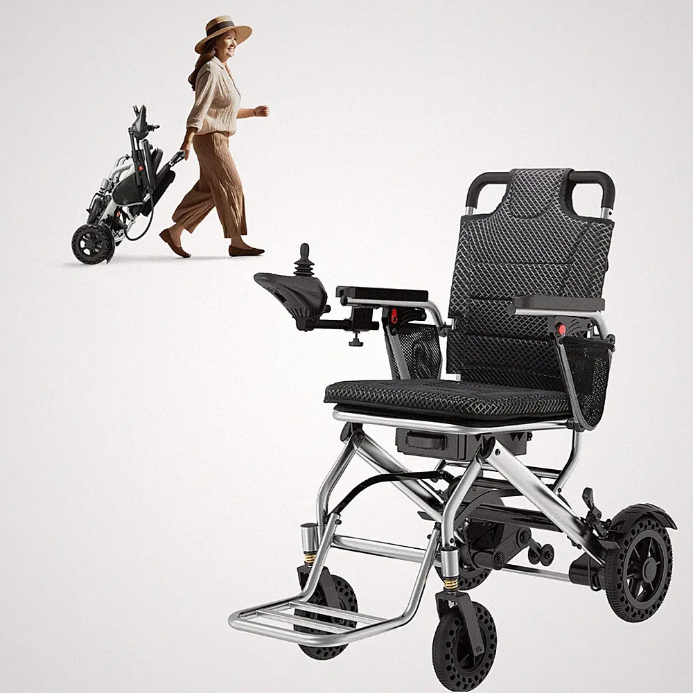 Lightweight Electric Wheelchair, Electric Wheelchairs for Adults Foldable, Black