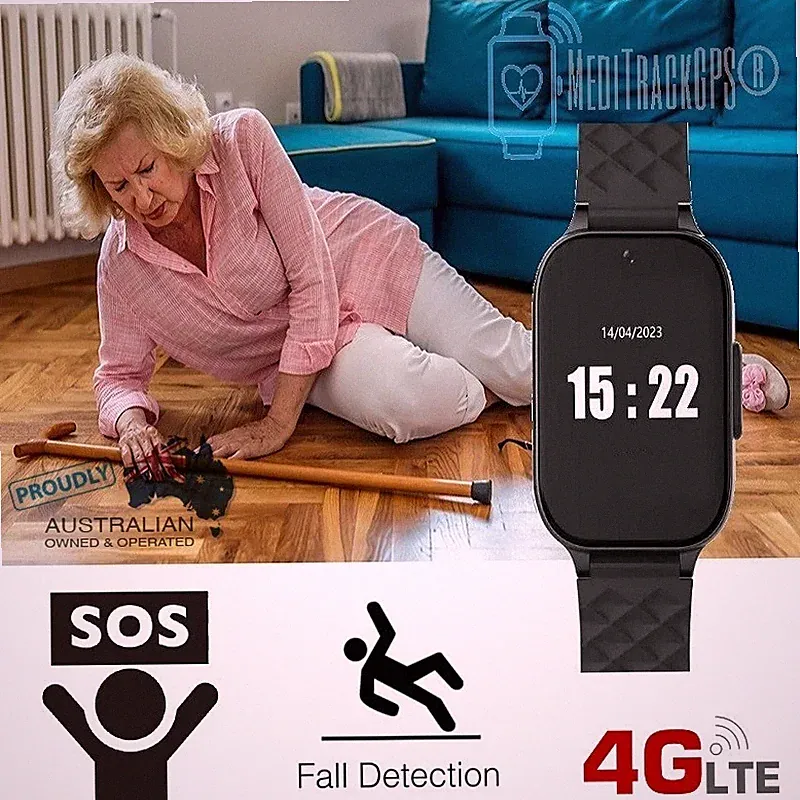 Medical Alert Watch for Seniors Elderly with SOS Button GPS Fall Detection