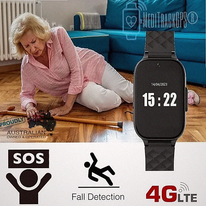 Personal Medical Alert Bracelet Emergency SOS for Seniors Elderly 4G LTE MT52