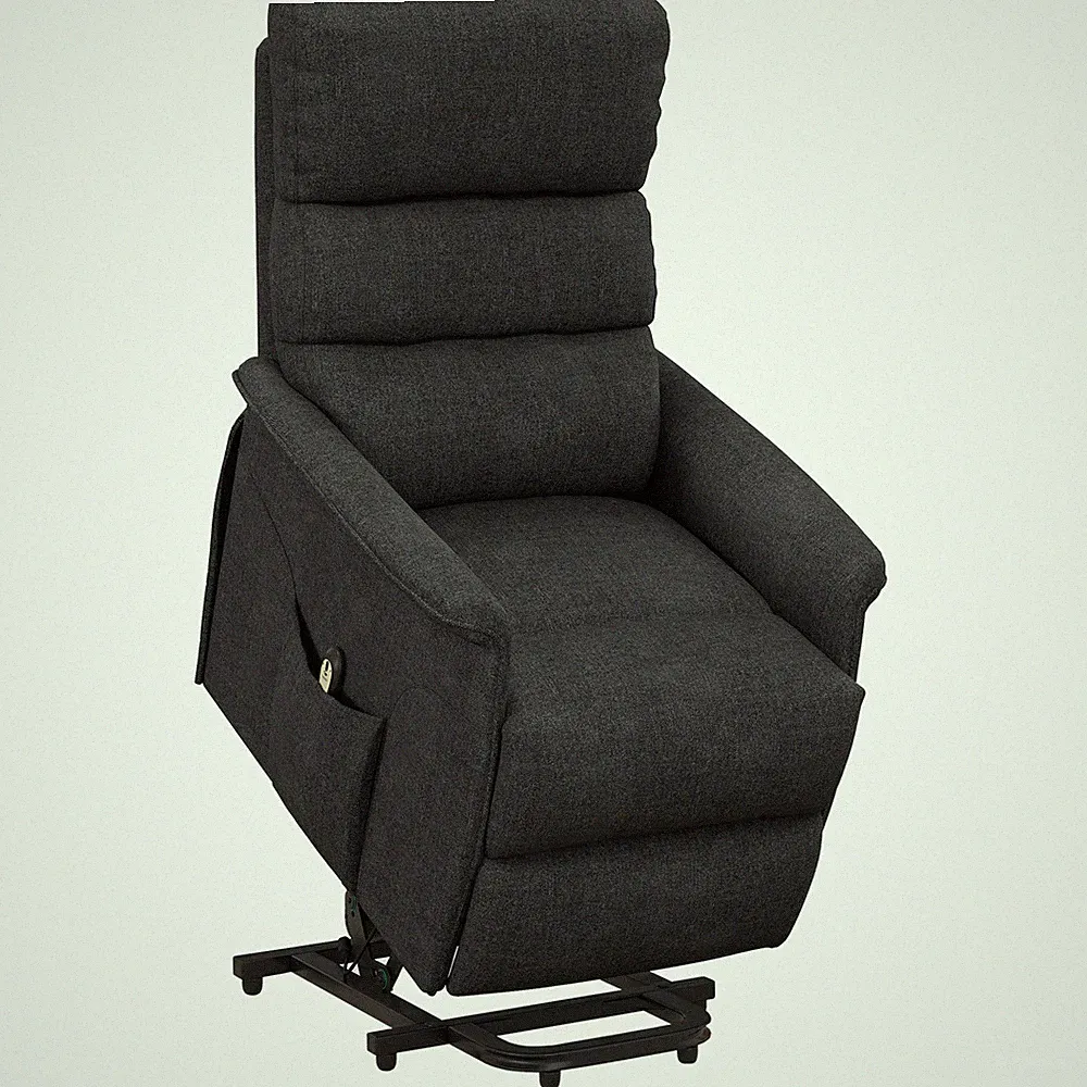 Power Lift Chair for Seniors Fabric Lift Chair w/ Side Pockets Remote Black