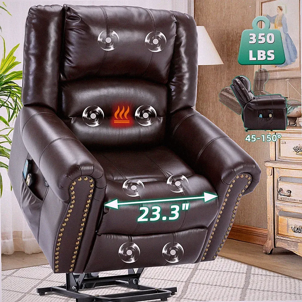 Power Lift Recliner Chair with Massage & Heat Electric Reclining Sofa for Senior