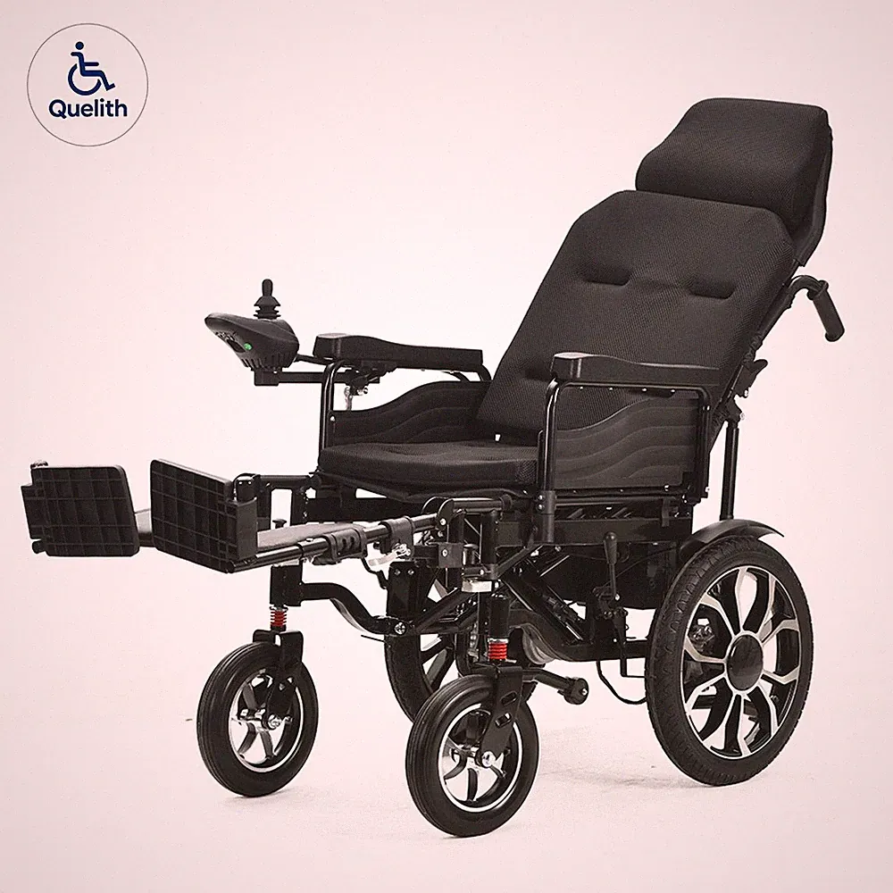 Quelith Electric Wheelchair with Reclining Seat & All-Terrain Wheels for Adults