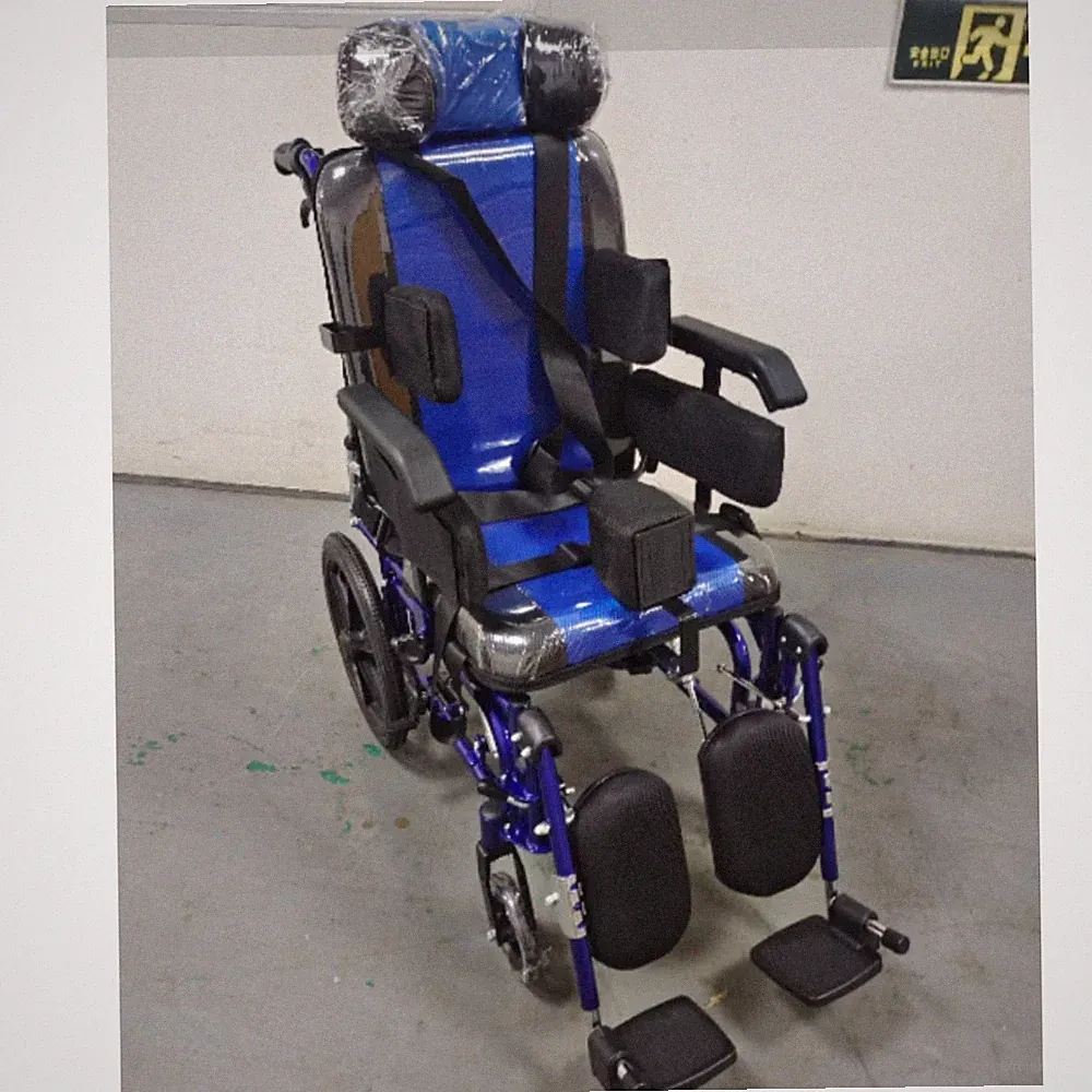 Reclining Foldable Pediatric Wheelchair For Adult Cerebral Palsy 21" Seat Width