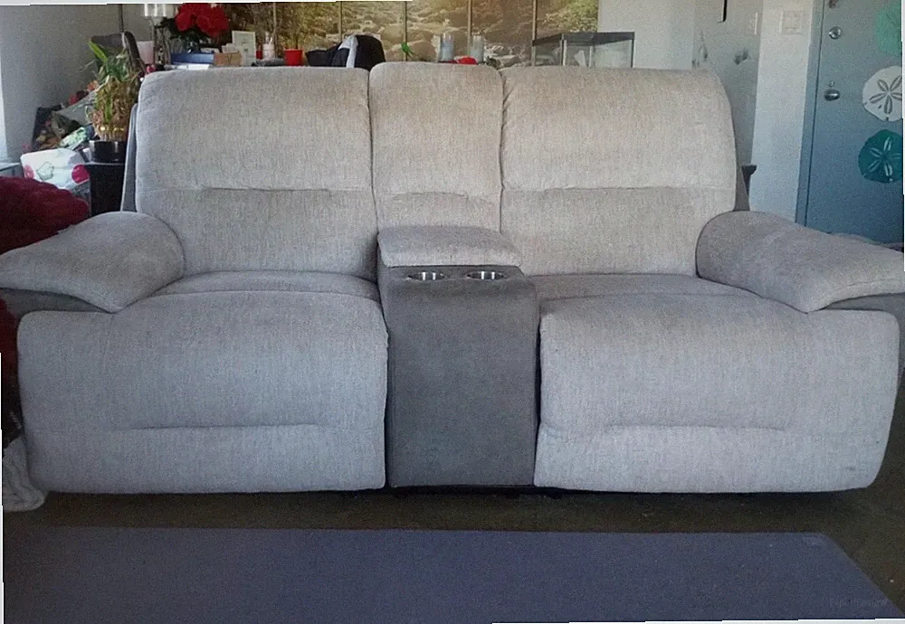 Reclining loveseat , moving, cupholder storage 4 mths old
