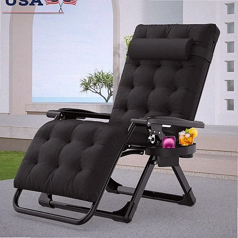 Zero Gravity Chair Adjustable Recliner Portable Lounge Heavy Duty Cushion New